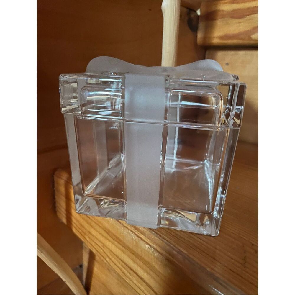 VTG Godinger Lead Crystal Box with Frosted Glass Bow